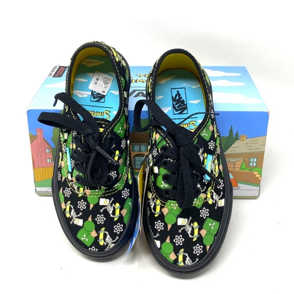 💖MEGA SALE💖VANS Authentic x Simpsons Glow Bart Low Top Kids Canvas VN0A3UIV0GY - Picture 7 of 11